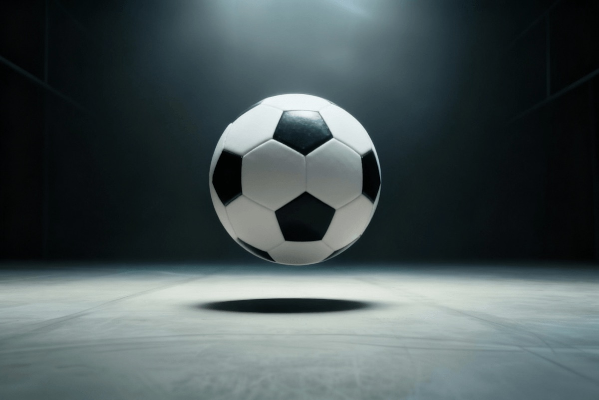 Soccer ball on an indoor court for a local pickup game
